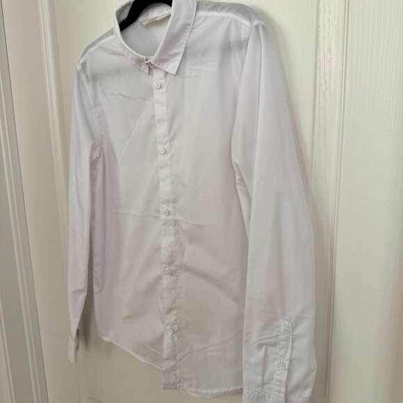 H&M Boys White Easy-Iron Long Sleeve Button Down Shirt Size CA 11-12A / US 14 - Picture 4 of 6